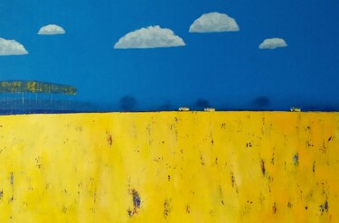 Картина под названием "Spring Landscape" - Kestutis Jauniskis, Подлинное произведение искусства, Масло