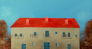 Картина под названием "House With Differen…" - Kestutis Jauniskis, Подлинное произведение искусства, Масло