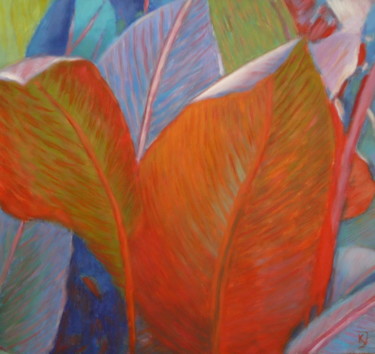 Painting titled "Foliage III" by Kestutis Jauniskis, Original Artwork, Oil