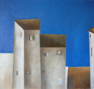 Painting titled "Old City Motif 2" by Kestutis Jauniskis, Original Artwork, Oil