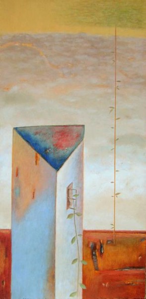 Painting titled "Feeling Of Space 1" by Kestutis Jauniskis, Original Artwork, Oil