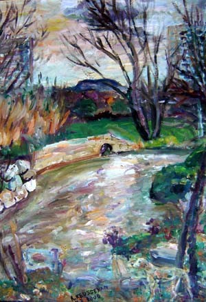 Peinture intitulée "river" par Robert Keusseyan, Œuvre d'art originale, Huile