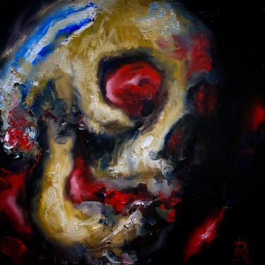 Malerei mit dem Titel "Skull Serie N°4" von Brice Nermond, Original-Kunstwerk, Öl