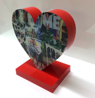 Sculpture intitulée "red-heart.jpg" par Kapiano, Œuvre d'art originale