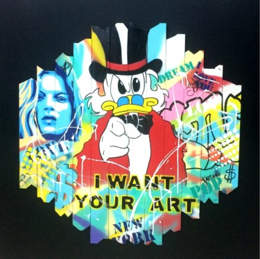 Painting titled "i-want-your-art-2" by Kapiano, Original Artwork, Stencil