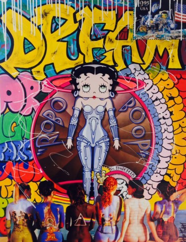Painting titled "betty boop dream" by Kapiano, Original Artwork, Acrylic