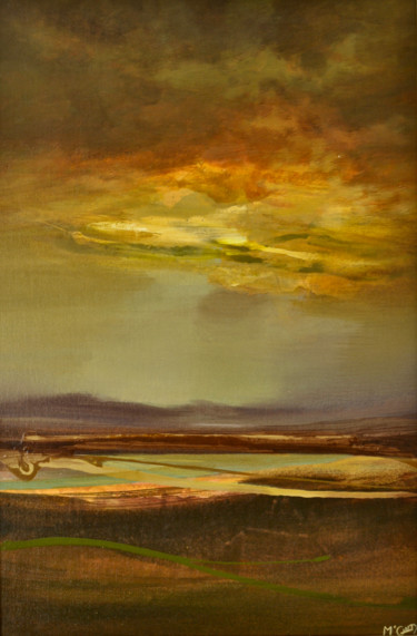 Painting titled "SILENT DUSK MOMENTS…" by Kevan Mcginty, Original Artwork, Acrylic Mounted on Wood Panel