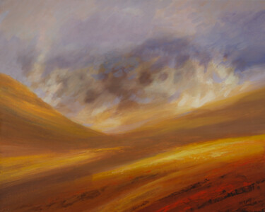 Painting titled "AUTUMN MIST, GLENCOE" by Kevan Mcginty, Original Artwork, Acrylic Mounted on Wood Stretcher frame