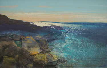 Painting titled "MULL OF GALLOWAY" by Kevan Mcginty, Original Artwork, Acrylic Mounted on Wood Panel