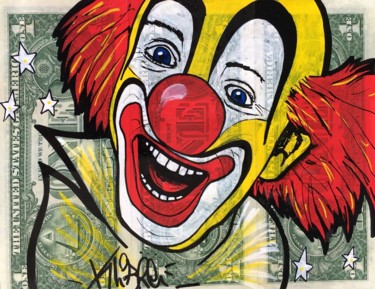 Painting titled "Le Clown rieur" by K-Libre, Original Artwork, Acrylic