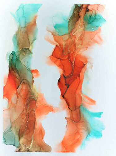 Pintura intitulada "FIRE L" por Kevich Anastacia, Obras de arte originais, Tinta
