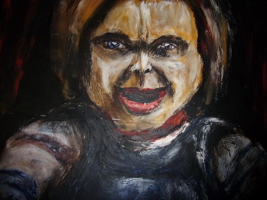 Painting titled "Portrait de Chucky" by Kevin Chripko, Original Artwork, Oil