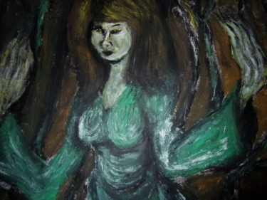 Peinture intitulée "La femme à la ro" par Kevin Chripko, Œuvre d'art originale, Huile
