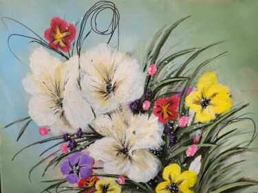 Pintura intitulada "Bouquet du matin" por Kevin Christopher, Obras de arte originais, Acrílico