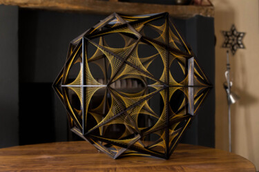 Sculpture intitulée "Rhombic triacontahe…" par Kevin Fernandez (Artwork.e.v), Œuvre d'art originale, String Art