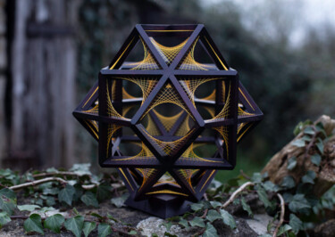 Skulptur mit dem Titel "Three nested blocks…" von Kevin Fernandez (Artwork.e.v), Original-Kunstwerk, Holz