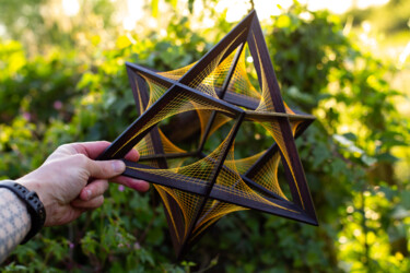 Skulptur mit dem Titel "Star octangle | 108…" von Kevin Fernandez (Artwork.e.v), Original-Kunstwerk, Holz