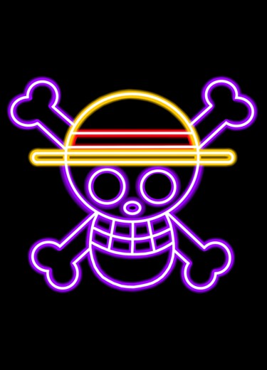 One piece neon Arts numériques intitulée "One piece neon" par Kevin Ferri, Œuvre d'art originale, Travail numérique 2D