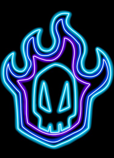 Arts numériques intitulée "Logo de bleach neon" par Kevin Ferri, Œuvre d'art originale, Travail numérique 2D