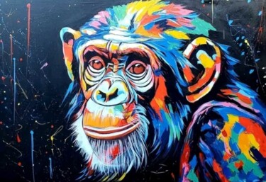 Pintura intitulada "Ape" por Kevin Jjagwe, Obras de arte originais, Acrílico