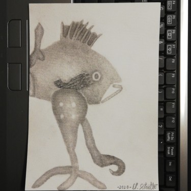 Zeichnungen mit dem Titel "Rex" von Kevin Schaller, Original-Kunstwerk, Bleistift