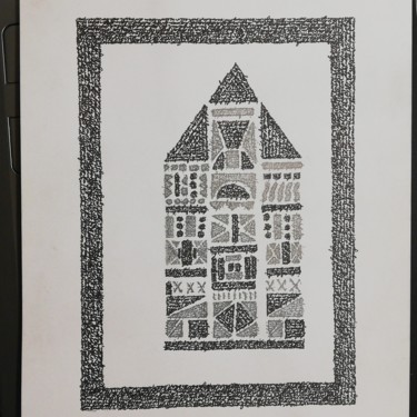 Drawing titled "La casa" by Kevin Schaller, Original Artwork, Ballpoint pen