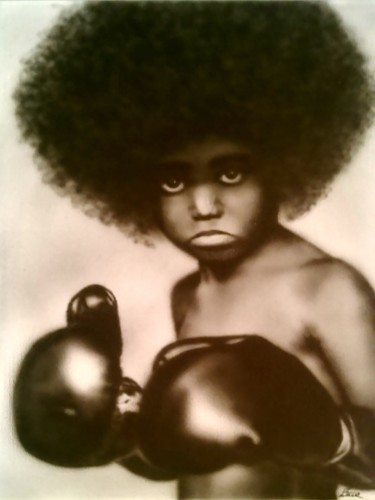 Painting titled "afro-beating-boy" by Kevin Zanna, Original Artwork, Acrylic