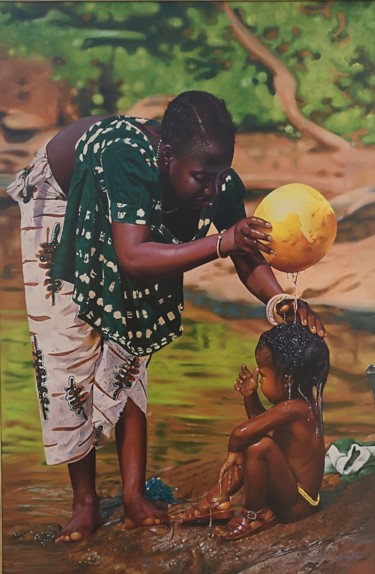 Pintura intitulada "Amor à África" por Kevin Lima, Obras de arte originais, Óleo