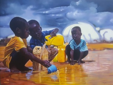 Pintura intitulada "Refugiados" por Kevin Lima, Obras de arte originais, Óleo