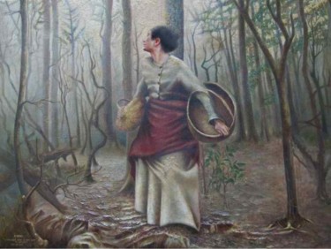 Painting titled "" Prudent Wife "" by Kevin Yrin, Original Artwork, Oil