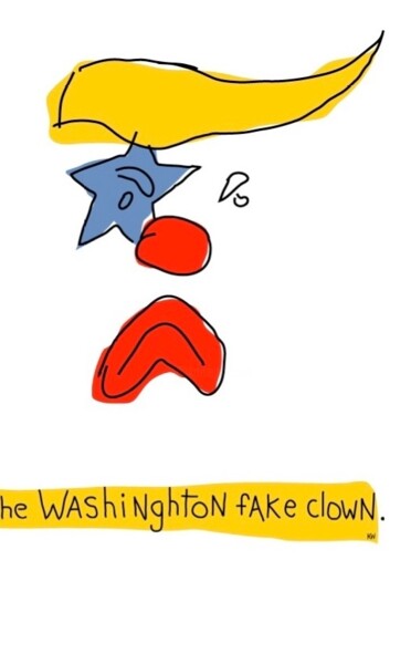 Gravures & estampes intitulée "Washington fake clo…" par Kew, Œuvre d'art originale, Sérigraphie