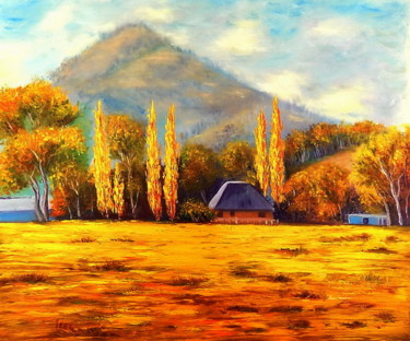 Картина под названием "Mountain House" - Irina Shulzhenko, Подлинное произведение искусства, Масло