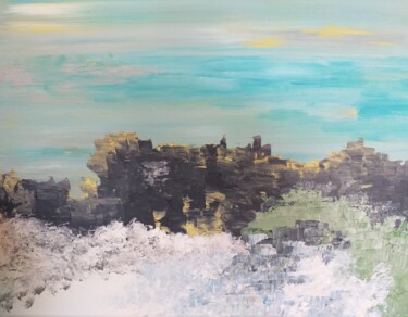 Painting titled "cliffs" by Bénédicte Keymeulen (LaraKey), Original Artwork, Acrylic