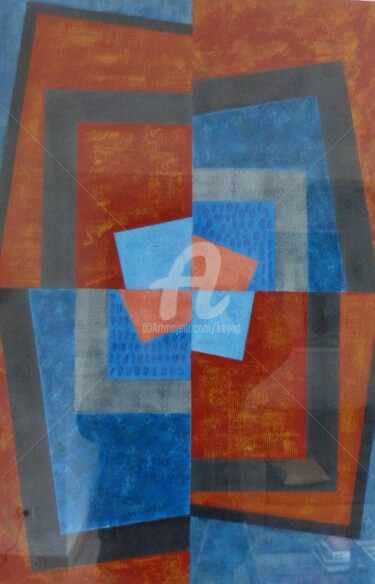 Peinture intitulée "Composition cadres…" par Keyno, Œuvre d'art originale, Acrylique Monté sur Verre