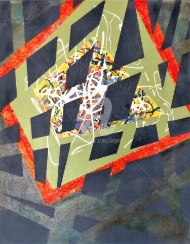 Schilderij getiteld "MIKADO 1" door Keyno, Origineel Kunstwerk, Acryl Gemonteerd op Frame voor houten brancard