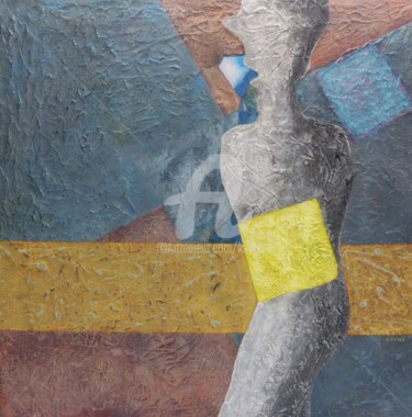 Schilderij getiteld "HOMO SAPIENS 2" door Keyno, Origineel Kunstwerk, Acryl Gemonteerd op Frame voor houten brancard