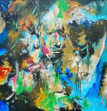 Картина под названием "Mutisme" - Keze, Подлинное произведение искусства, Акрил Установлен на Деревянная рама для носилок