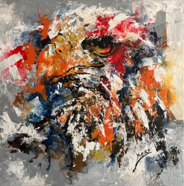 Картина под названием "Eagle" - Keze, Подлинное произведение искусства, Акрил Установлен на Деревянная рама для носилок