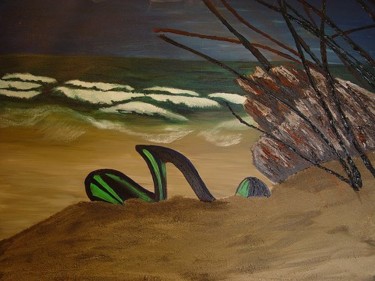 Painting titled "Shoes by the Sea" by Faeluv, Original Artwork, Oil