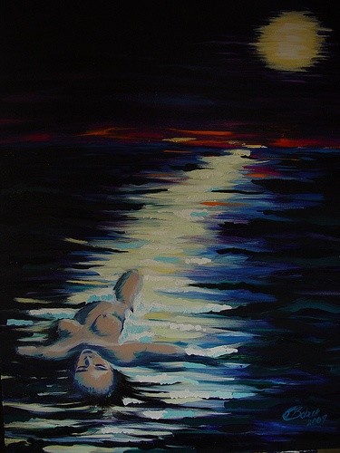 Painting titled "floating" by Faeluv, Original Artwork, Oil