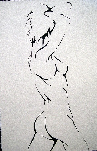 Disegno intitolato "female backside" da Faeluv, Opera d'arte originale, Altro