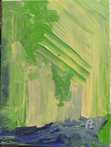 Pintura titulada "Cascade de Feu Vert…" por Kgrimoux, Obra de arte original, Acrílico