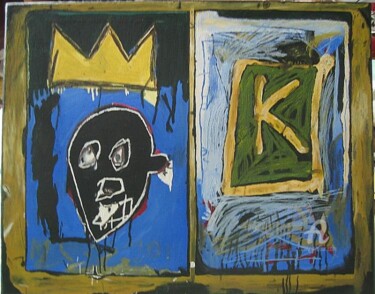 Pittura intitolato "Mon Karine Basquiat" da Kgrimoux, Opera d'arte originale, Olio