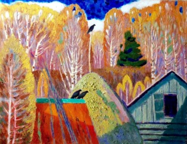 Pintura intitulada "Autumn in the Villa…" por Valerii Khabarov, Obras de arte originais, Óleo