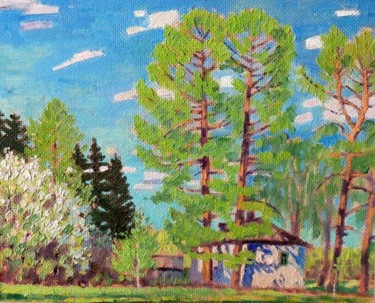 Painting titled "Майский вечер." by Valerii Khabarov, Original Artwork, Oil