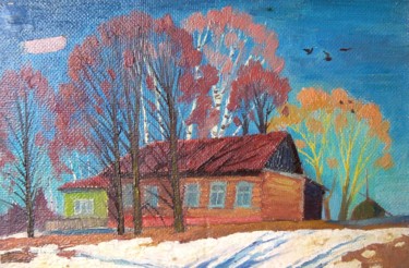 Painting titled "March." by Valerii Khabarov, Original Artwork, Oil