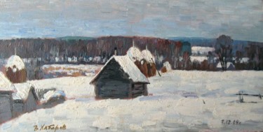 Painting titled "December." by Valerii Khabarov, Original Artwork, Oil