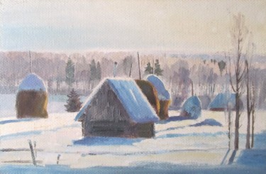 Schilderij getiteld "December" door Valerii Khabarov, Origineel Kunstwerk, Olie