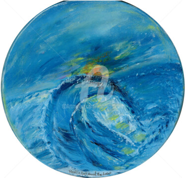 Peinture intitulée "La première vague -…" par Khadija Bent Ahmed, Œuvre d'art originale, Huile