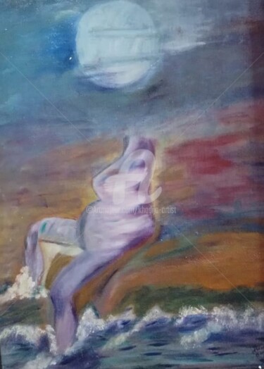 Schilderij getiteld "la lumière" door Khadija Bent Ahmed, Origineel Kunstwerk, Olie